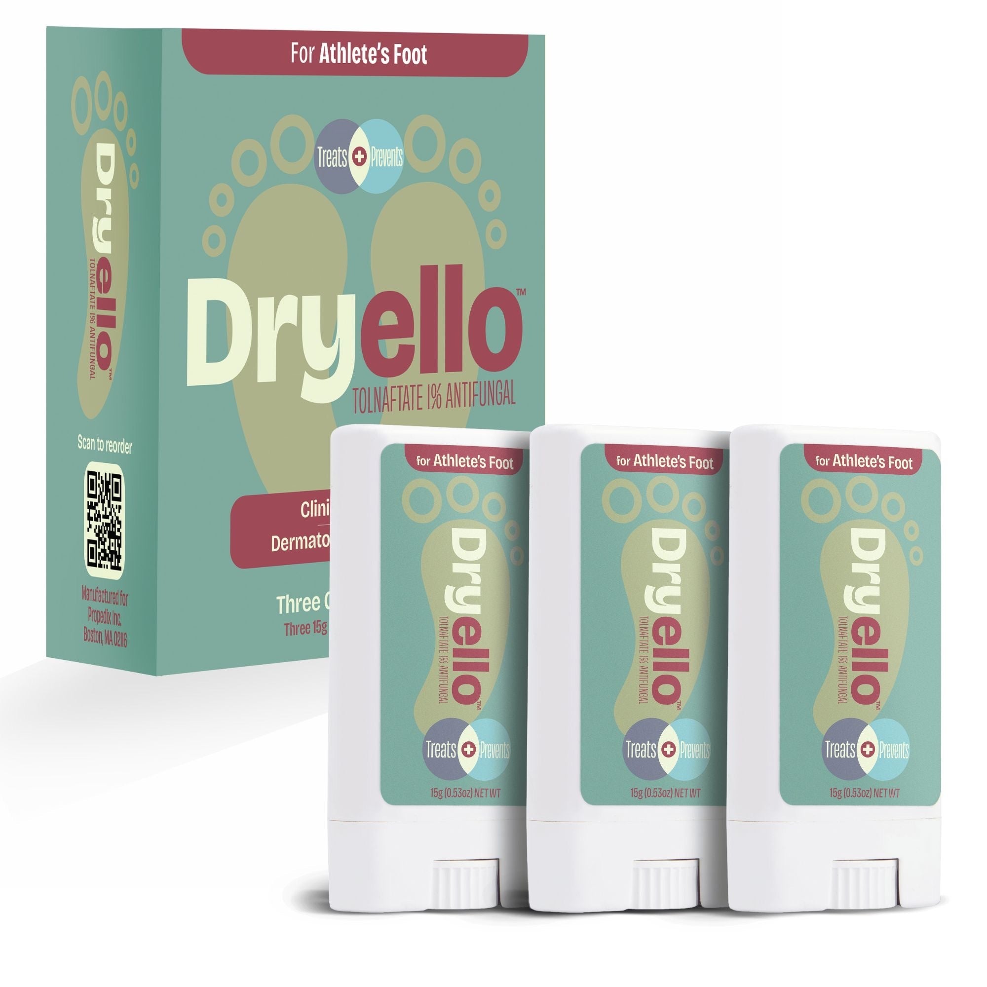 Dryello Athlete's Foot Glide-On Dry Sticks