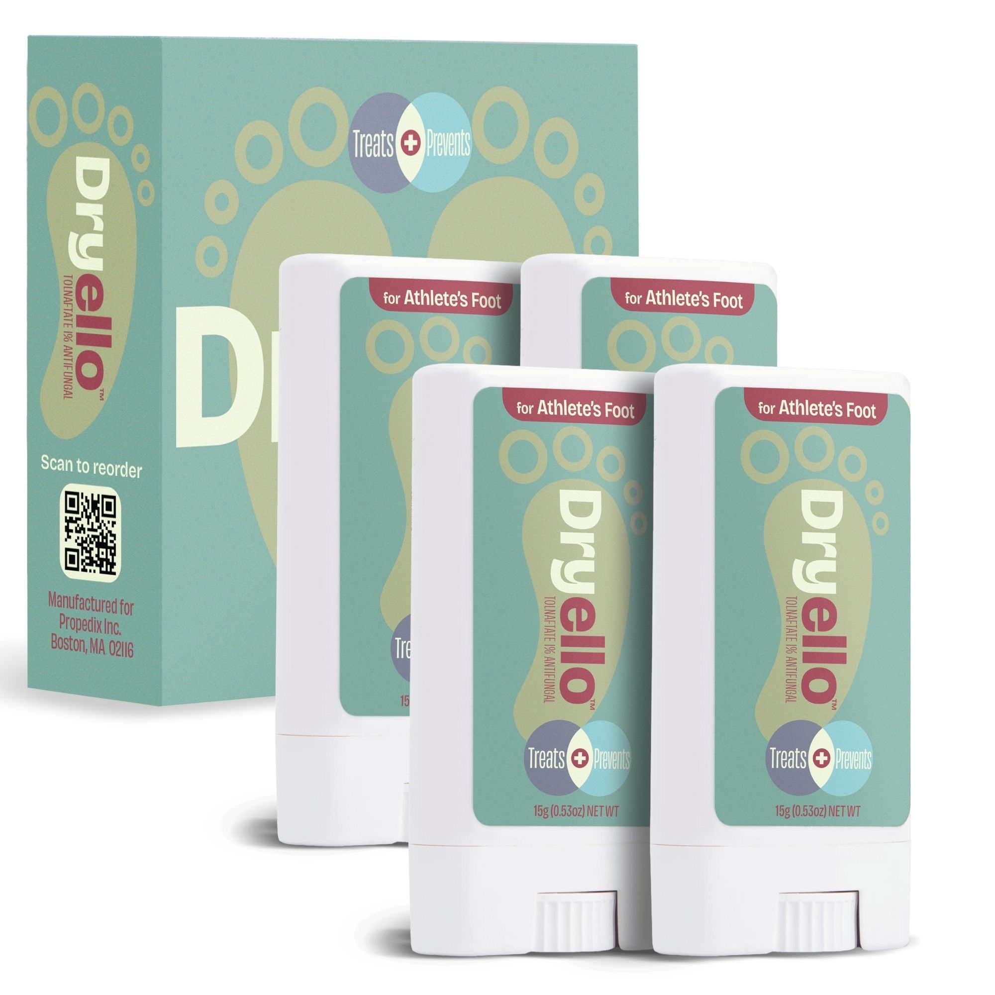 Dryello Athlete's Foot Glide-On Dry Sticks