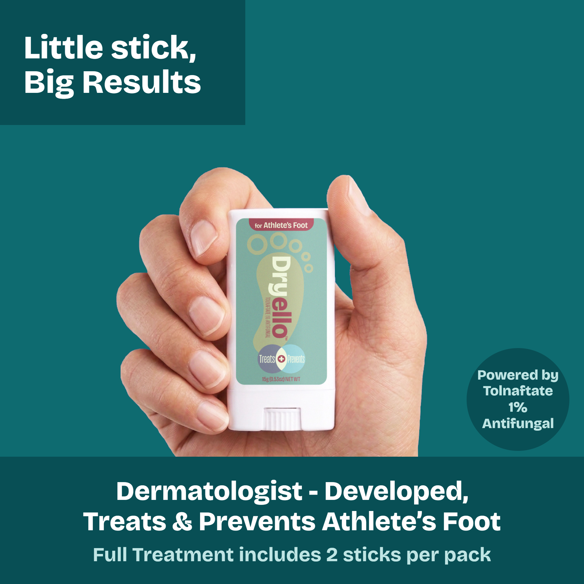 Dryello Athlete's Foot Glide-On Dry Sticks