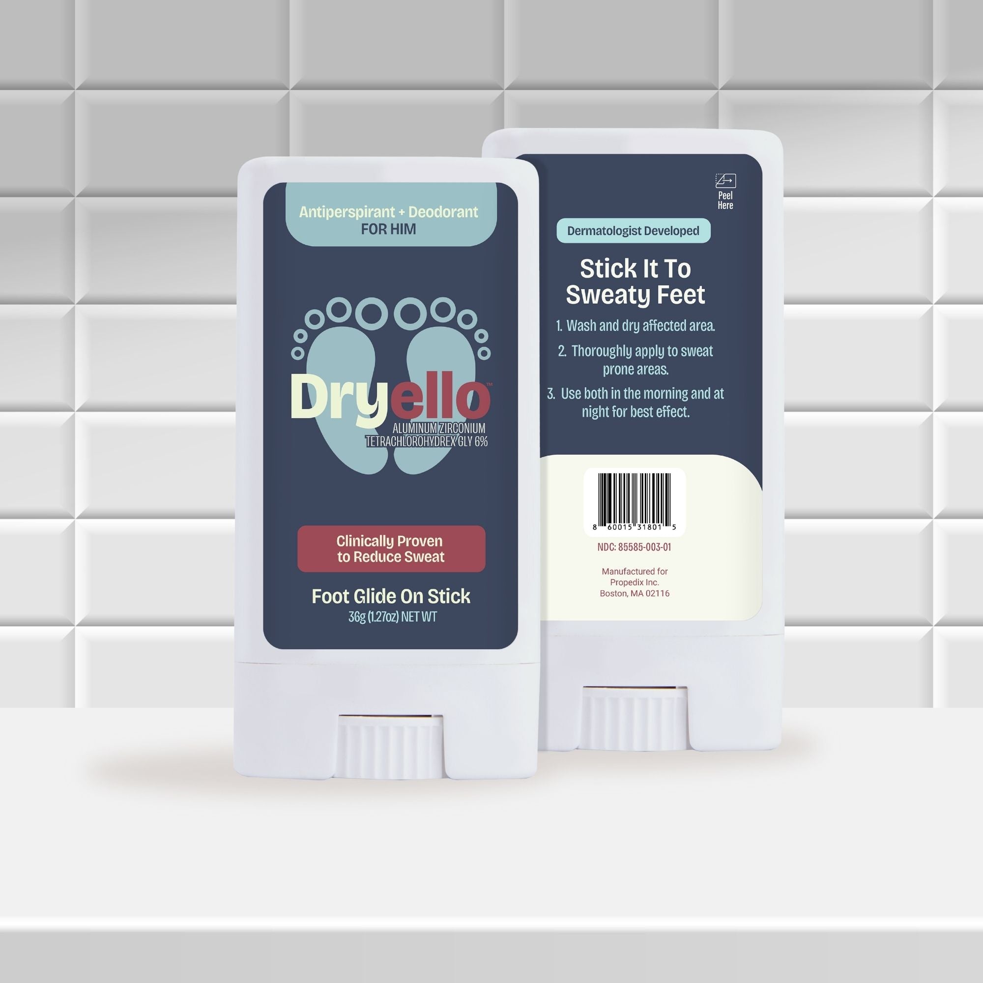 Dryello Antiperspirant & Deodorant Dry Glide On Stick  - For Him
